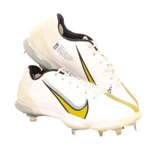 Nike Force Zoom Trout 7 Pro White & Gold Cleats - Size 10